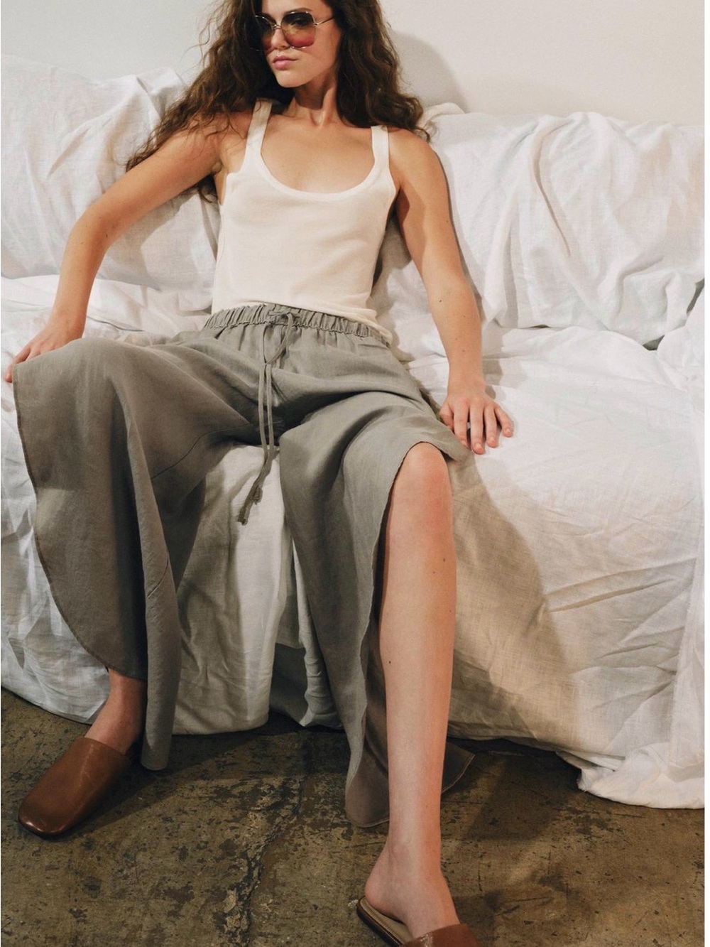 ZARA 100% LINEN PANTS